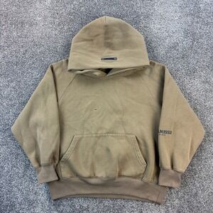 FOG Fear Of God Essentials Hoodie Mens Small Brown Desert Taupe Sweatshirt